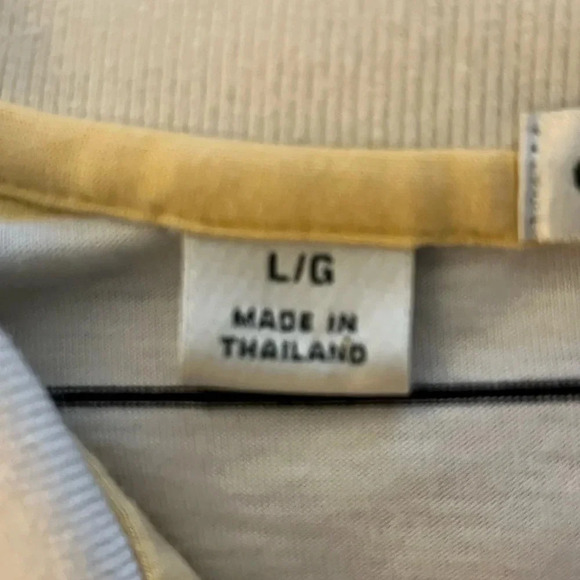 2 Cutter & Buck Men’s Polo Shirts Size L & XL white with stripes and gray/black - Picture 8 of 15